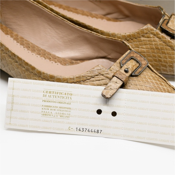 GIORGIO ARMANI Vintage Genuine Python Ballet Flats Size 37.5 Made in Italy - Picture 16 of 16